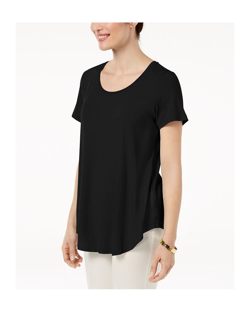 Scoop-Neck T-Shirt Black $9.81 Tops