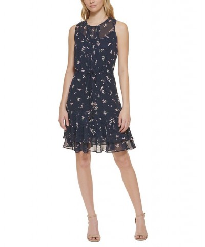 Petite Floral-Print Fit & Flare Dress Sky Captain/ English Rose $45.87 Dresses