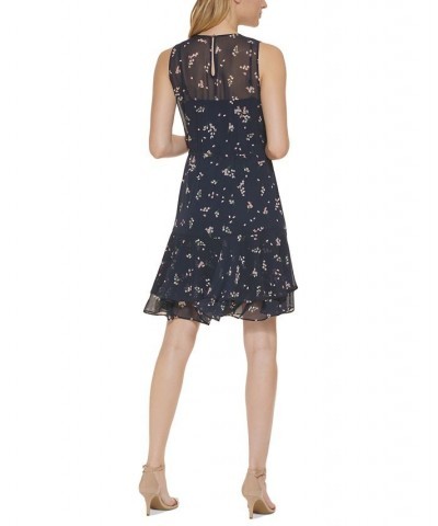 Petite Floral-Print Fit & Flare Dress Sky Captain/ English Rose $45.87 Dresses