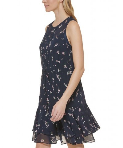 Petite Floral-Print Fit & Flare Dress Sky Captain/ English Rose $45.87 Dresses