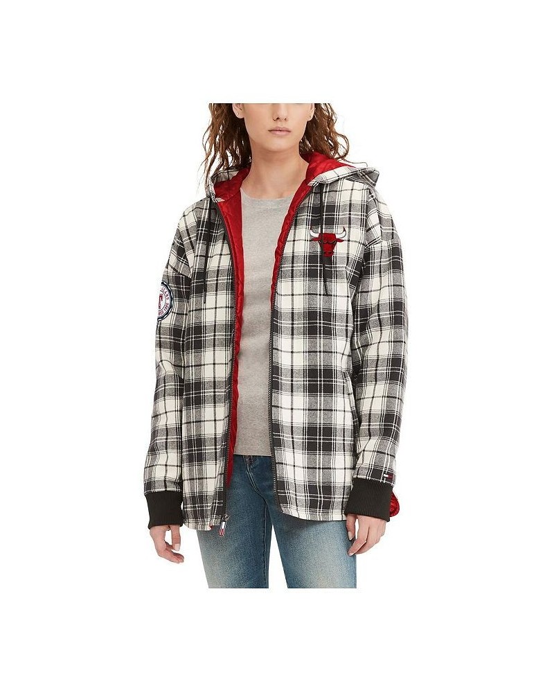 Women's Black Cream Chicago Bulls Molly Flannel Full-Zip Hoodie Black, Cream $57.60 Jackets