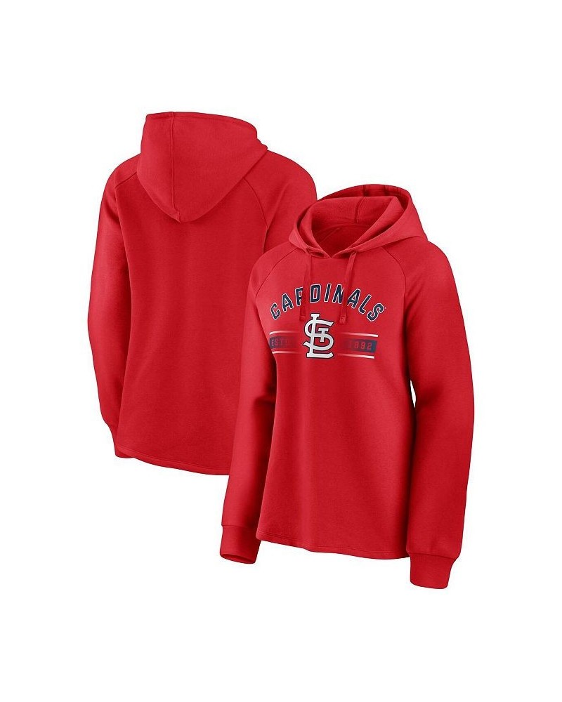 Women's Branded Red St. Louis Cardinals Perfect Play Raglan Pullover Hoodie Red $35.25 Sweatshirts