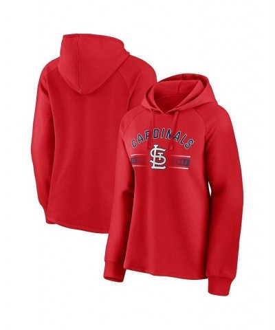 Women's Branded Red St. Louis Cardinals Perfect Play Raglan Pullover Hoodie Red $35.25 Sweatshirts