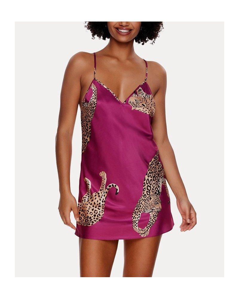 Women's Adrienne Printed Satin Chemise Jaguar $24.78 Sleepwear