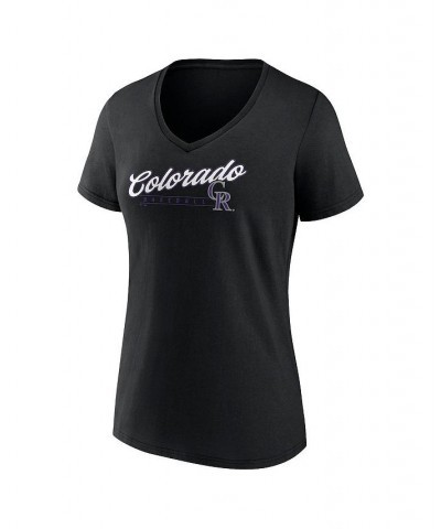 Women's Branded Black Colorado Rockies One and Only V-Neck T-shirt Black $22.79 Tops