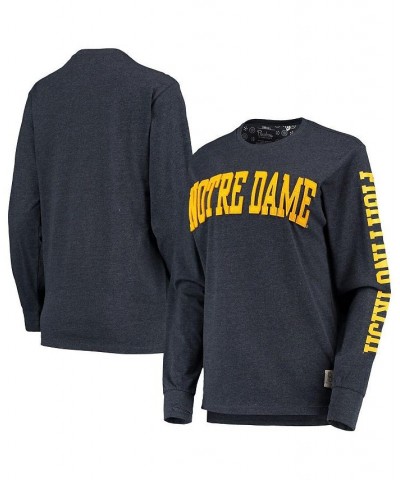 Women's Heathered Navy Notre Dame Fighting Irish Two-Hit Canyon Long Sleeve T-shirt Heathered Navy $25.30 Tops