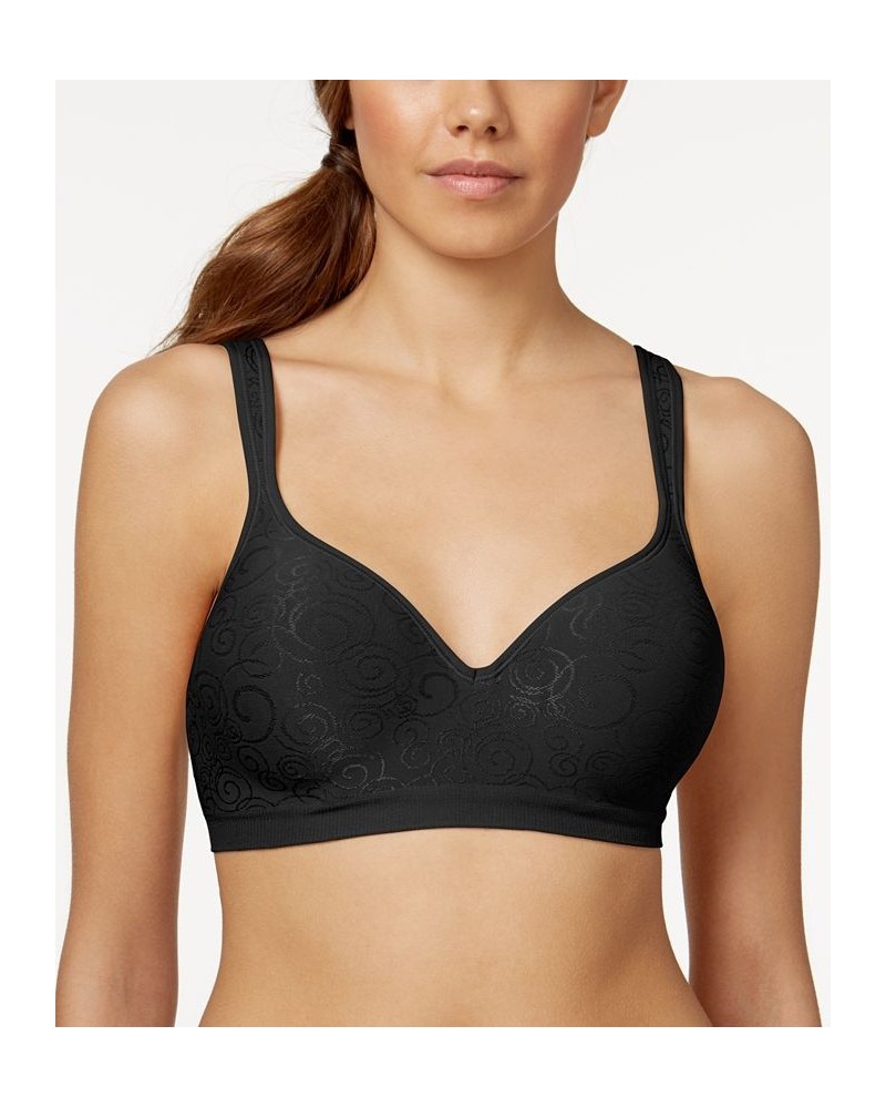 Comfort Revolution Shaping Wireless Smoothing Bra 3463 Black Swirl $14.26 Bras