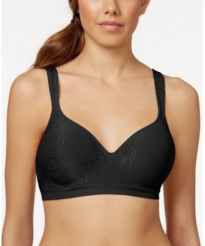 Comfort Revolution Shaping Wireless Smoothing Bra 3463 Black Swirl $14.26 Bras