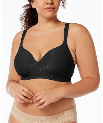 Comfort Revolution Shaping Wireless Smoothing Bra 3463 Black Swirl $14.26 Bras