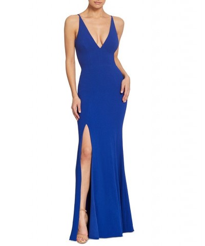 Iris High-Slit Evening Gown Cobalt $87.36 Dresses