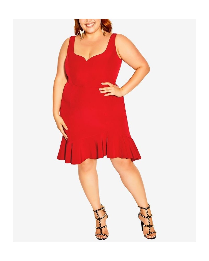 Trendy Plus Size Mini Cherish Dress Love Red $76.32 Dresses