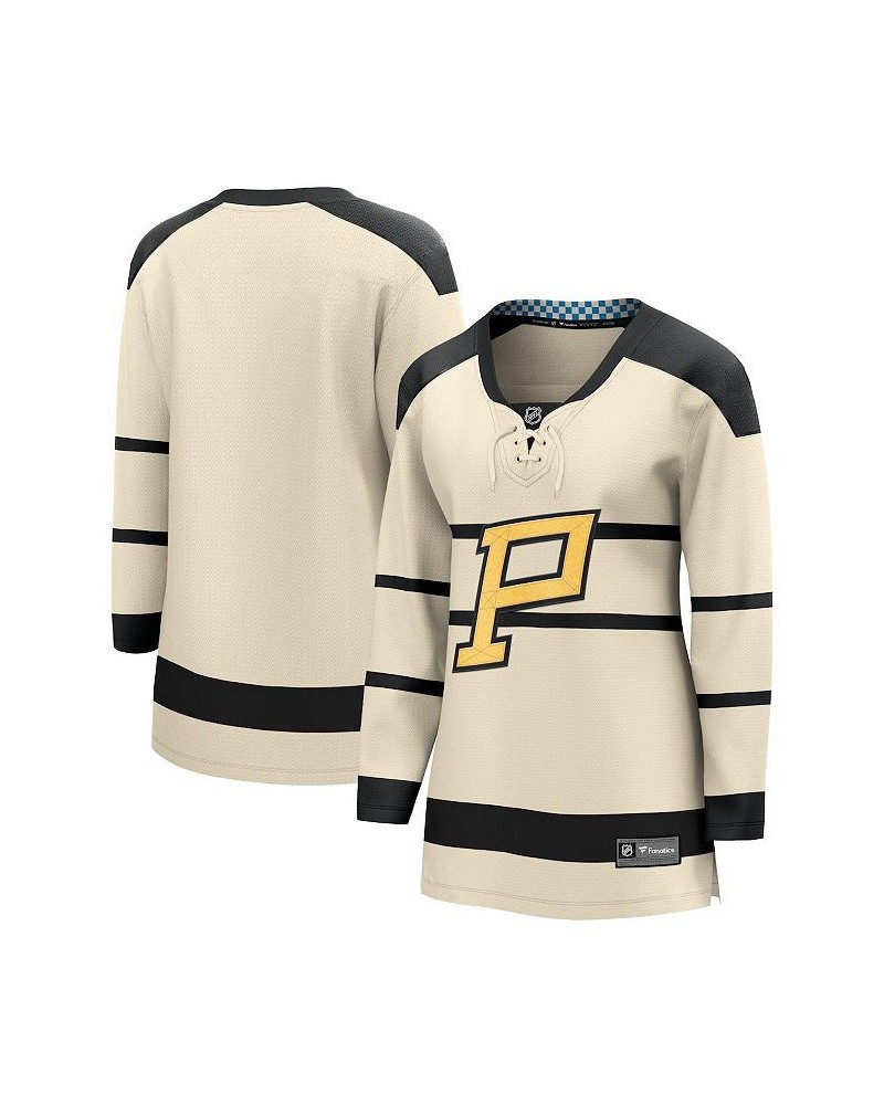 Women's Branded Cream Pittsburgh Penguins 2023 Winter Classic Blank Jersey Cream $69.60 Jersey