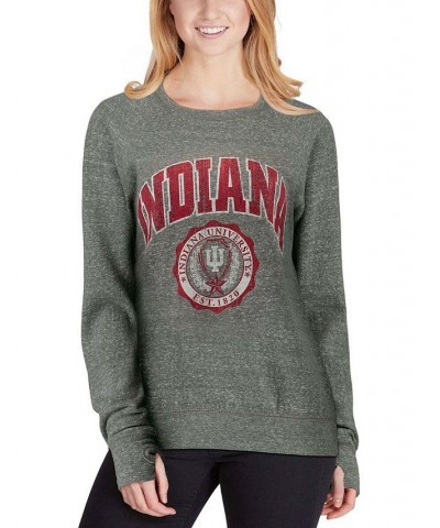 Women's Heathered Gray Indiana Hoosiers Edith Vintage-Like Knobi Pullover Sweatshirt Heathered Gray $36.75 Sweatshirts