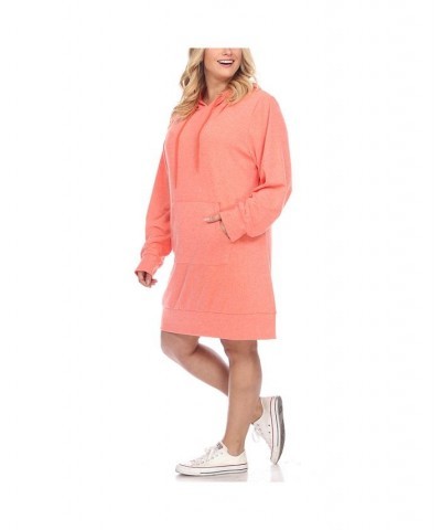 Women's Plus Size Hoodie Sweatshirt Dress Beige $36.04 Dresses