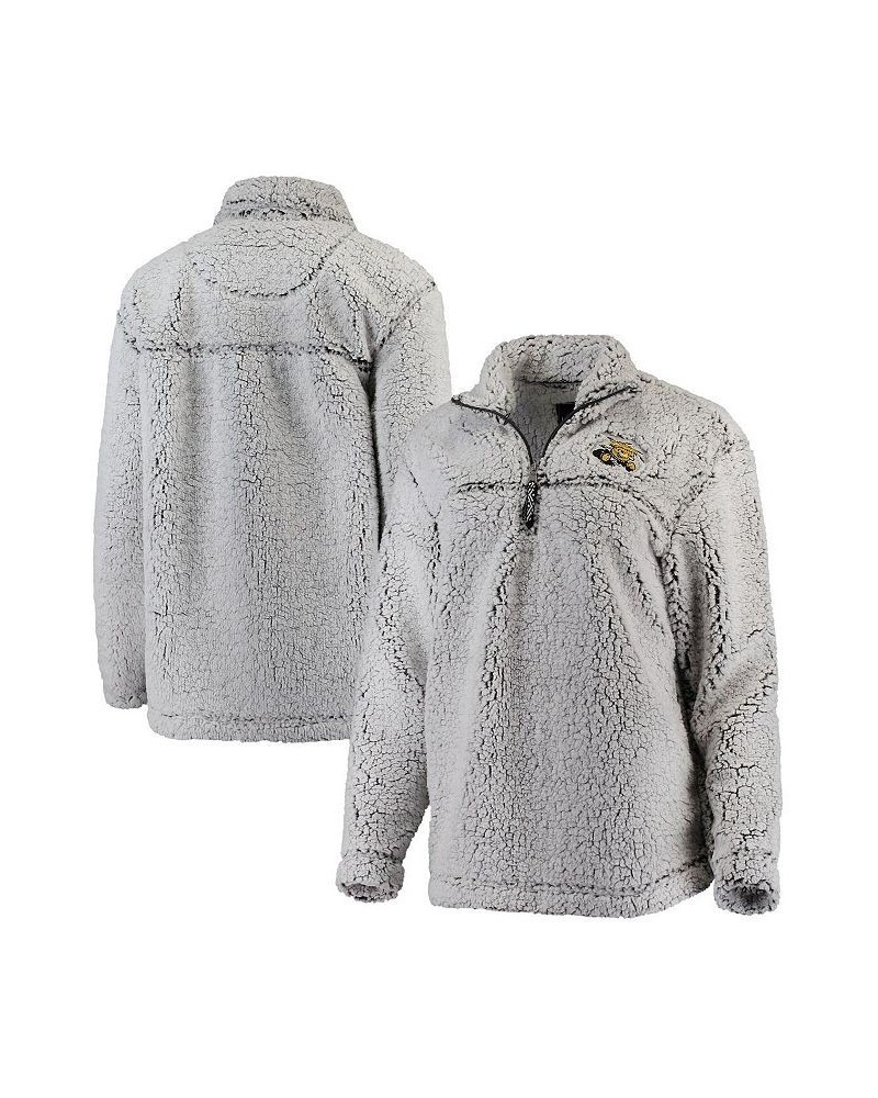 Women's Gray Wichita State Shockers Sherpa Super-Soft Quarter-Zip Pullover Jacket Gray $36.75 Jackets