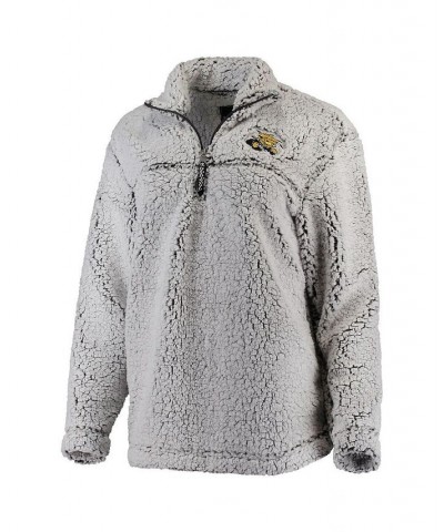 Women's Gray Wichita State Shockers Sherpa Super-Soft Quarter-Zip Pullover Jacket Gray $36.75 Jackets