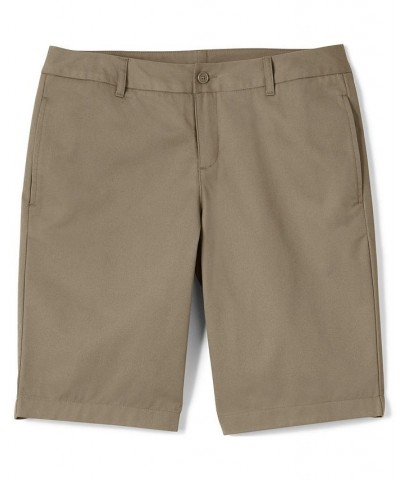 School Uniform Women's Plain Front Blend Chino Shorts Tan/Beige $25.41 Shorts