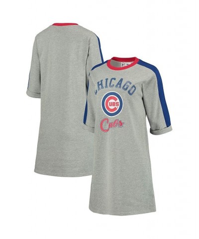 Women's Heathered Gray Chicago Cubs Turnover 3/4-Sleeve Tee Dress Heathered Gray $31.79 Dresses