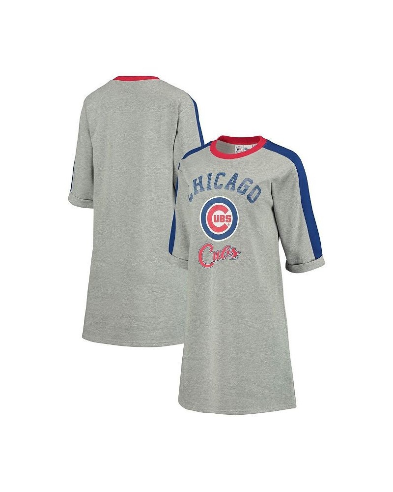 Women's Heathered Gray Chicago Cubs Turnover 3/4-Sleeve Tee Dress Heathered Gray $31.79 Dresses