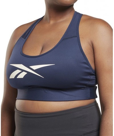 Plus Size Lux Vector Medium Impact Racerback Bra Blue $25.50 Bras