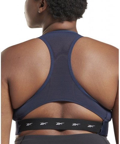 Plus Size Lux Vector Medium Impact Racerback Bra Blue $25.50 Bras