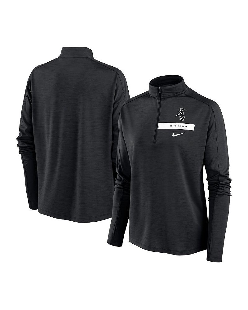 Women's Black Chicago White Sox Primetime Local Touch Pacer Quarter-Zip Top Black $40.00 Tops