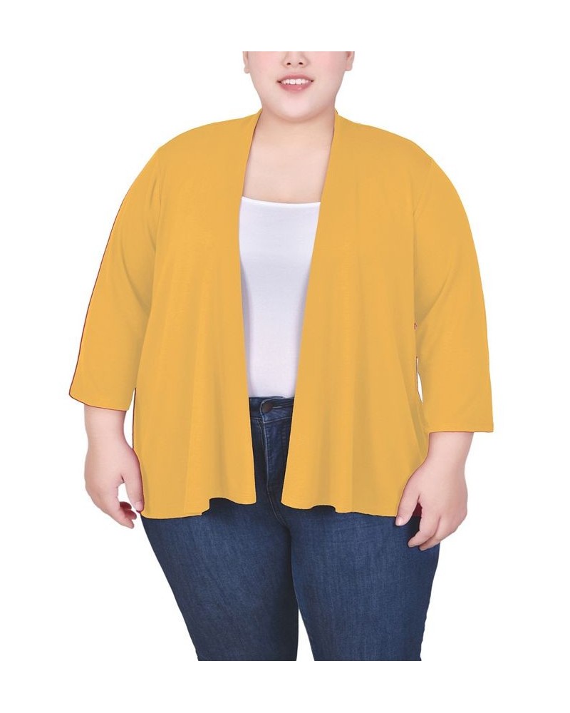 Plus Size Draped Open-Front Cardigan Samoan Sun $11.32 Sweaters