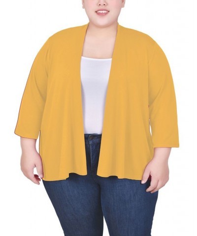 Plus Size Draped Open-Front Cardigan Samoan Sun $11.32 Sweaters