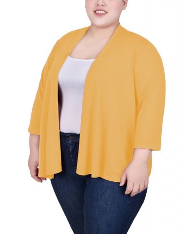 Plus Size Draped Open-Front Cardigan Samoan Sun $11.32 Sweaters