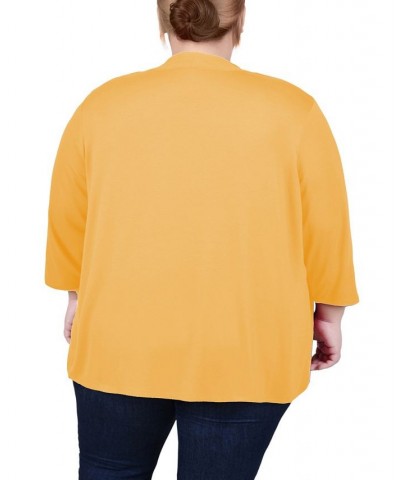 Plus Size Draped Open-Front Cardigan Samoan Sun $11.32 Sweaters