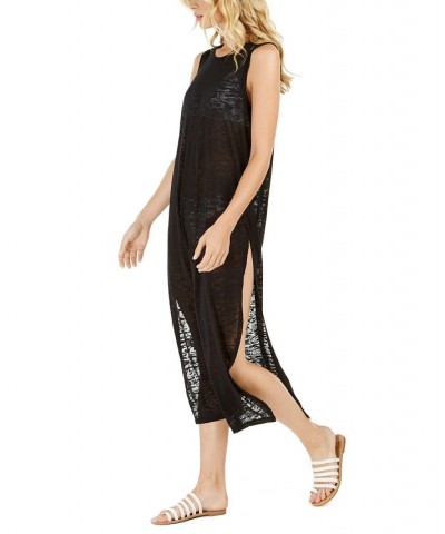 Burnout Maxi Dress Swim Cover-Up Black $22.49 Swimsuits