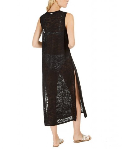 Burnout Maxi Dress Swim Cover-Up Black $22.49 Swimsuits