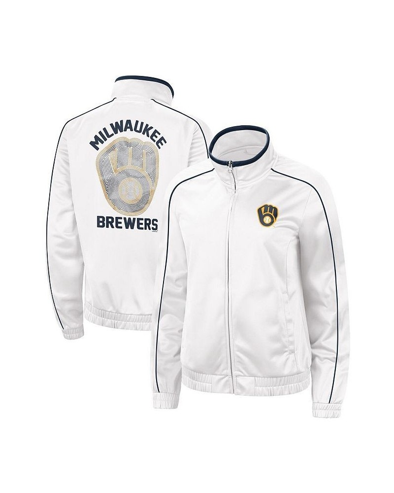 Women's White Milwaukee Brewers Gamer Full-Zip Track Jacket White $34.00 Jackets