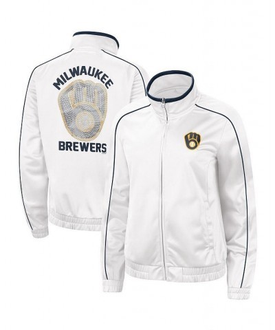 Women's White Milwaukee Brewers Gamer Full-Zip Track Jacket White $34.00 Jackets