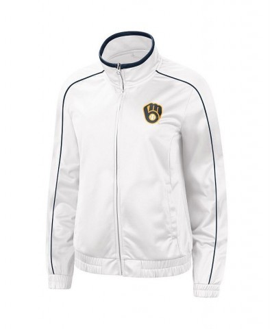 Women's White Milwaukee Brewers Gamer Full-Zip Track Jacket White $34.00 Jackets