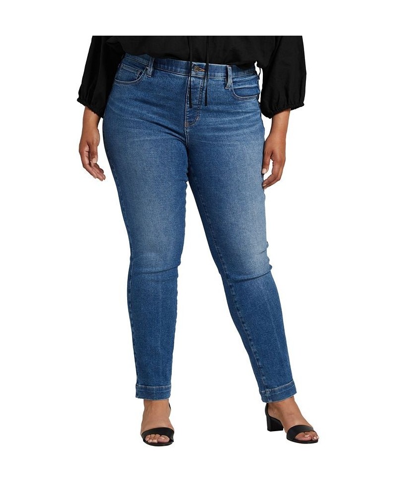 Plus Size Valentina High Rise Straight Leg Pull-On Jeans Electric Blue $28.62 Jeans