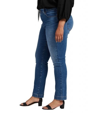 Plus Size Valentina High Rise Straight Leg Pull-On Jeans Electric Blue $28.62 Jeans