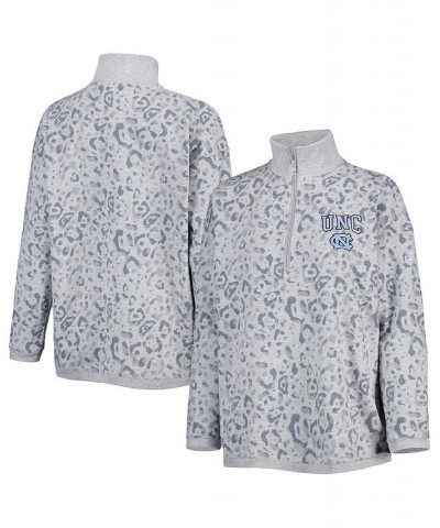 Women's Heather Gray North Carolina Tar Heels Leopard Quarter-Zip Sweatshirt Heather Gray $34.85 Sweatshirts