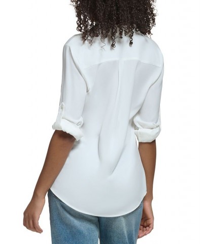 Women's Signature Woven Blouse Soft White $32.85 Tops