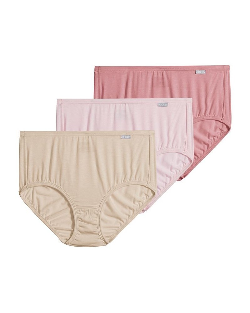 Elance Supersoft 3 Pack Cotton Brief Underwear 2073 Brown $14.15 Panty