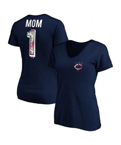 Women's Branded Navy Minnesota Twins Mother's Day Logo V-Neck T-shirt Navy $22.25 Tops