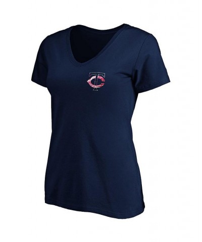 Women's Branded Navy Minnesota Twins Mother's Day Logo V-Neck T-shirt Navy $22.25 Tops