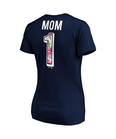 Women's Branded Navy Minnesota Twins Mother's Day Logo V-Neck T-shirt Navy $22.25 Tops