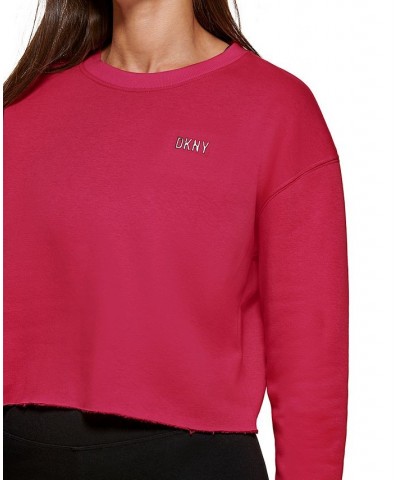 Women's Cropped Pullover Red $16.53 Sweatshirts