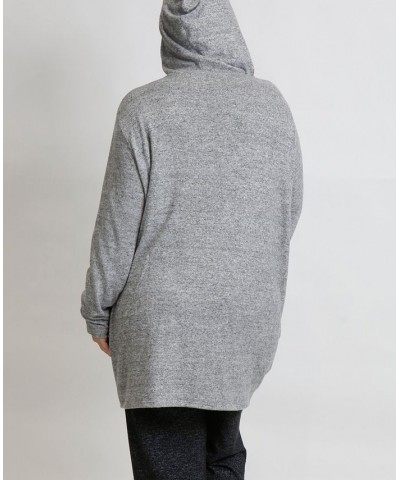 Women's Plus Size Cozy Hoodie Cardigan Open Gray $35.70 Sweaters