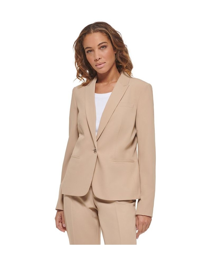 Women’s One-Button Blazer Tan/Beige $59.60 Jackets