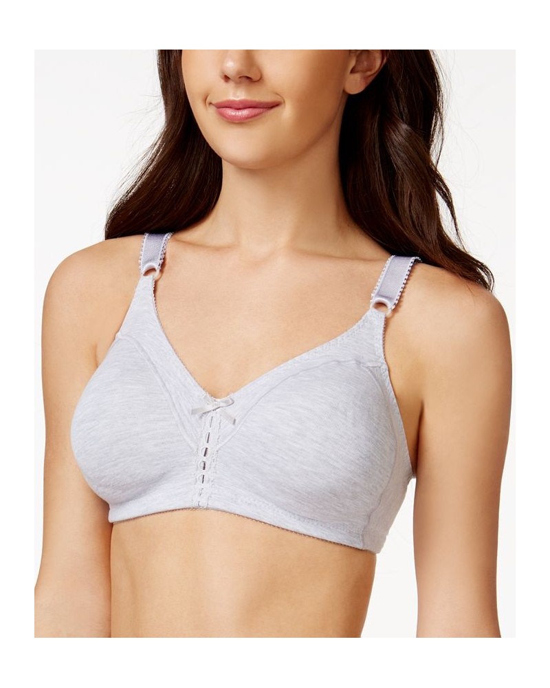 Double Support Cotton Wireless Bra with Cool Comfort 3036 Gray $11.88 Bras