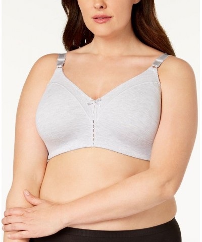 Double Support Cotton Wireless Bra with Cool Comfort 3036 Gray $11.88 Bras