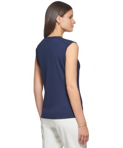 Women's Button-Trim Sleeveless Top Midnight $31.74 Tops