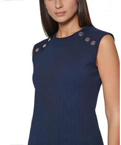 Women's Button-Trim Sleeveless Top Midnight $31.74 Tops